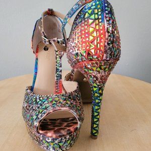 Thalia Sodi Chance Embellished Platform Pump